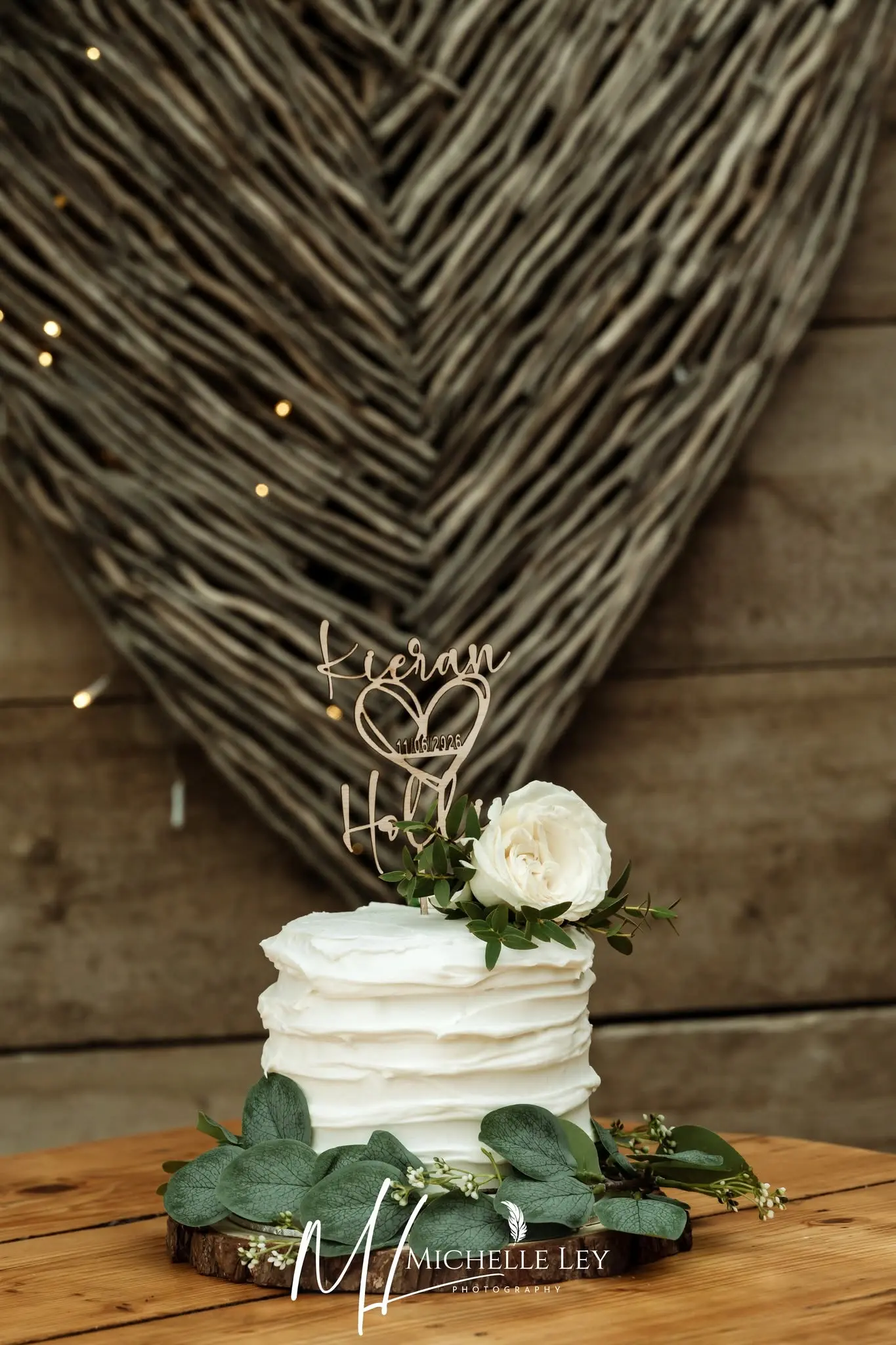 Simple wedding cake by Old Parlour Bakes at tree top escape