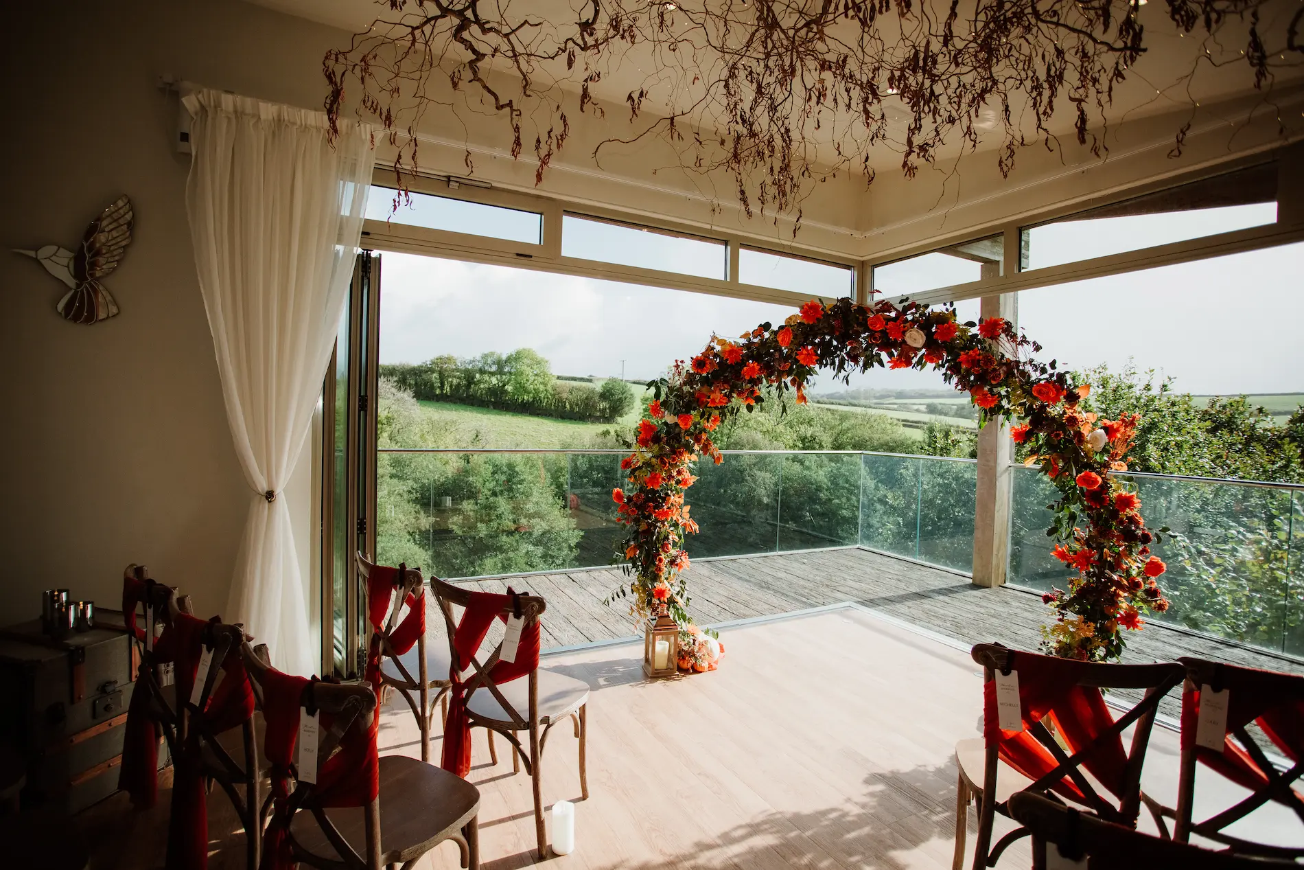 Wedding ceremony at Tree Top Escape, North Devon